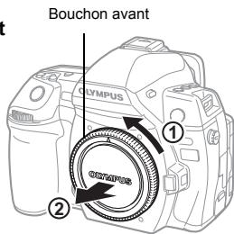 Bouchon avant ① OLYMPUS ②