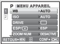 OLYMPUS MU 725 - À propos des menus - 3