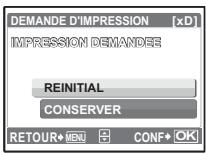OLYMPUS MU 725 - Pour réinitialiser les données de réservation d'impression pour toutes les photos - 1