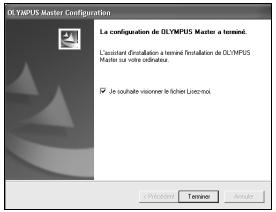 OLYMPUS MU 725 - Sélectionnez l'option permettant de redémarrer immédiatement lorsque l'écran vous demandant si vous souhaitez redémarrer l'ordinateur apparaît et cliquez sur « OK ». - 1