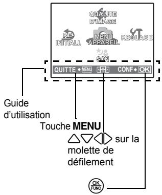 OLYMPUS MU 725 - Appuyez sur △▽ pour sélectionner un paramètre, puis sur OK FUNC. - 1