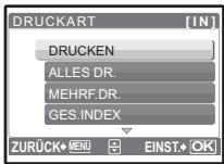 OLYMPUS STYLUS 790 SW - Drücken Sie MENU im Menü [DRUCKART]. - 1