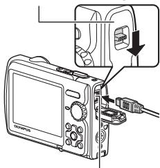 OLYMPUS STYLUS 790 SW - Verbinden Sie den Multi-Connector der Kamera mit Hilfe des beiliegenden USB-Kabels mit dem USB-Anschluss des Computers. - 1