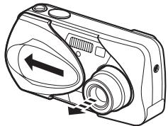 OLYMPUS C-460 ZOOM - Einschalten: Den Objektivschutzschieber vollständig öffnen. - 1