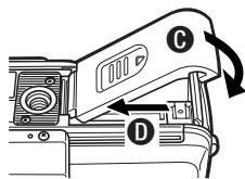 OLYMPUS C-50 ZOOM - Auswerfen der Karte Die Karte zum Ausklinken vorsichtig mit den Fingern bis zum Anschlag in das Kartenfach drücken. Die Karte nicht loslassen, um ein zu heftiges Auswerfen der Karte zu vermeiden, und dann gerade aus dem Kartenfach heraus ziehen. - 2