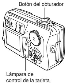 Botón del obturador Lámpara de control de la tarjeta