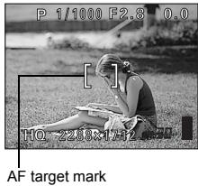OLYMPUS C-765 UZ - Position the AF target mark on the subject you want to focus on. - 1