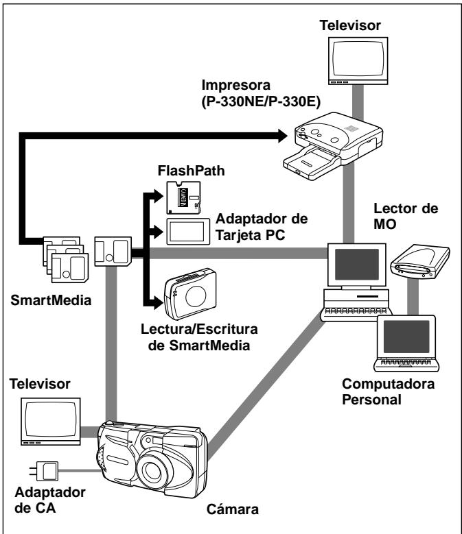 OLYMPUS C-990 ZOOM - Utilización de la Cámara con Equipo Opcional - 1