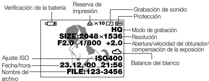 OLYMPUS C3040 ZOOM - Visualización de la información sobre las imagenes - 1