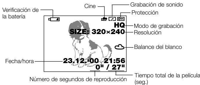 OLYMPUS C3040 ZOOM - Visualización de la información de laImagen para laspelículas - 1