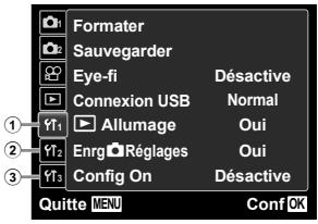 OLYMPUS TG-805 - Menu des autres paramètres d'appareil photo - 1