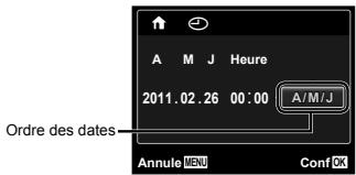 OLYMPUS TG-805 - Pour selectionner l'ordre d'affichage de la date - 1