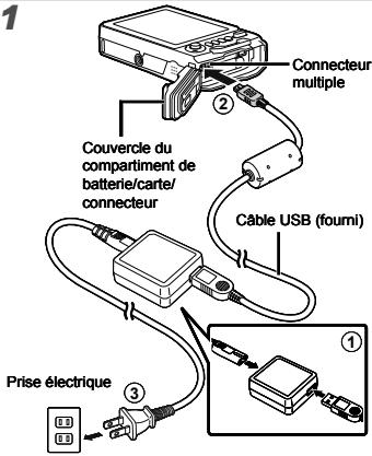 OLYMPUS TG-805 - Exemple : Adaptateur secteur USB avec cable AC - 1