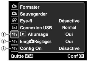 OLYMPUS TG-810 - Menus des autres paramètres d'appareil photo - 1
