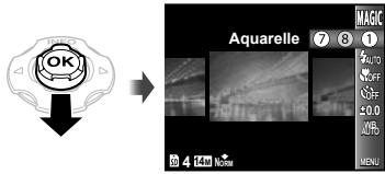 OLYMPUS TG-810 - Appuyez sur ▽ pour accéder au sous-menu. - 1