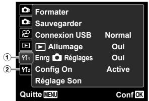 OLYMPUS VG-130 - Menu des autres réglages d'appareil photo - 1