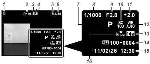OLYMPUS VG-130 - Affichage du mode d'affichage - 3