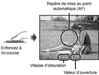 OLYMPUS VG-130 - Enforcez le déclencheur à mi-course pour faire la mise au point sur le sujeit. - 1