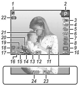 OLYMPUS VG-130 - Affichage du mode prise de vue - 1