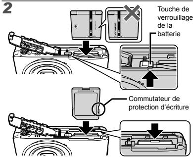 OLYMPUS VG-130 - Insertion de la batterie et de la carte mémoire SD/SDHC (vendue séparation) - 2