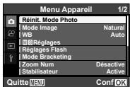 OLYMPUS XZ-1 - Appuyez sur la touche MENU. - 1