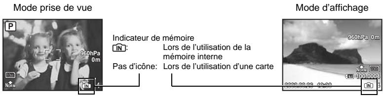OLYMPUS Μ 1030 SW - Utilisation de la mémoire interne ou de la carte - 1