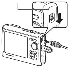 OLYMPUS Μ 1030 SW - Connectez le connecteur multiple de l'appareil photo au port USB de l'ordinateur à l'aide du câble USB fourni. - 1