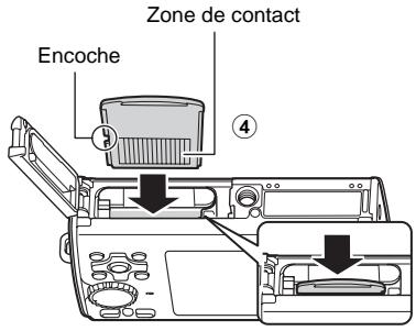 OLYMPUS Μ 1030 SW - - Insérez la batterie dans le sens indiqué dans l'illustration. - 1