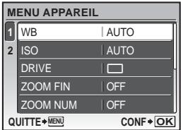 OLYMPUS Μ 1030 SW - À propos des menus - 3
