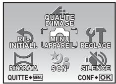 OLYMPUS Μ 1030 SW - Utilisez la molette de défilement △▽ pour sélectionner [MODE AF] et appuyez sur OK FUNC. - 1