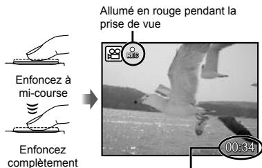 OLYMPUS Μ TOUGH-6000 - Enfoncez le déclencheur à mi-course pour faire la mise au point sur le sujet, puis appuyez doucement jusqu'au fond pour lancer l'enregistrement. - 1