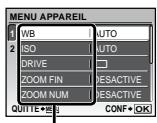 OLYMPUS Μ TOUGH-6000 - Utiliser le menu - 3