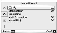 OLYMPUS E-PL5 - Réglage du retardateur (□/） - 1