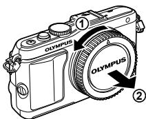 OLYMPUS E-PL5 - Montez un objectif sur l'appareil photo. - 2