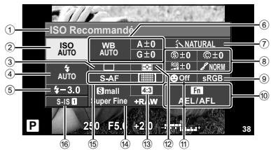 OLYMPUS E-PL5 - Utilisation du grand écran de contrôle - 1