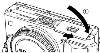 OLYMPUS E-PL5 - Fermetre du couvercle du compartment de la batterie/carte. - 1