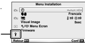 OLYMPUS E-PL5 - Sélectionnez [O] dans l'onglet [r] (Réglage). - 1