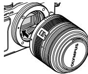 OLYMPUS E-PL5 - Montez un objectif sur l'appareil photo. - 3