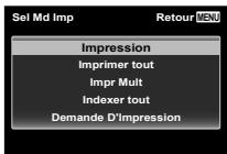 OLYMPUS TG-630 - Utilisez △▽ pour sélectionner [Impression], puis appuyez sur la touche Ⓞ. - 1