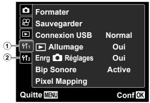 OLYMPUS VG-150,  VG-180 - Menu des autres réglages d'appareil photo - 1