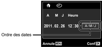 OLYMPUS VG-150,  VG-180 - Pour selectionner l'ordre d'affichage de la date - 1