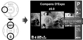 OLYMPUS VG-150,  VG-180 - Sélectionné l'option de composition d'exposition dans le menu de fonctions. - 1