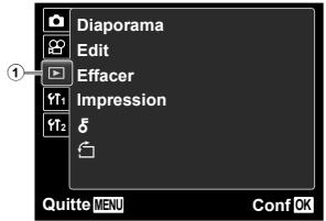 OLYMPUS VG-150,  VG-180 - Menu des fonctions d'affichage, d'edition et d'impression - 1