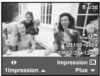 OLYMPUS VG-150,  VG-180 - Utilisez  pour selectionner les réglages de [Sans Bord] ou [Images/Page], puis appuyez sur la touche 念 - 1