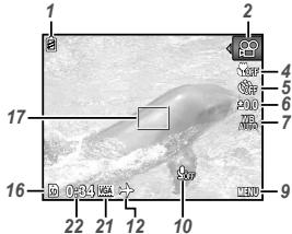 OLYMPUS VG-150,  VG-180 - Affichage du mode prise de vue - 2