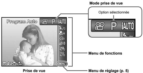 OLYMPUS VG-150,  VG-180 - Menu de fonctions - 1