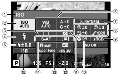 OLYMPUS XZ-2 - Utilisation du grand écran de contrôle - 1