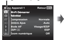 OLYMPUS STYLUS TG-4, TG-4 - Appuyez sur la touche MENU. - 2