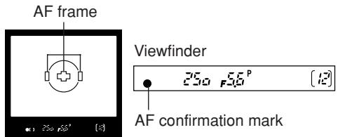 AF frame Viewfinder 250 55° [12] AF confirmation mark