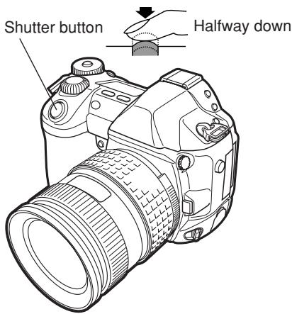 Shutter button Halfway down